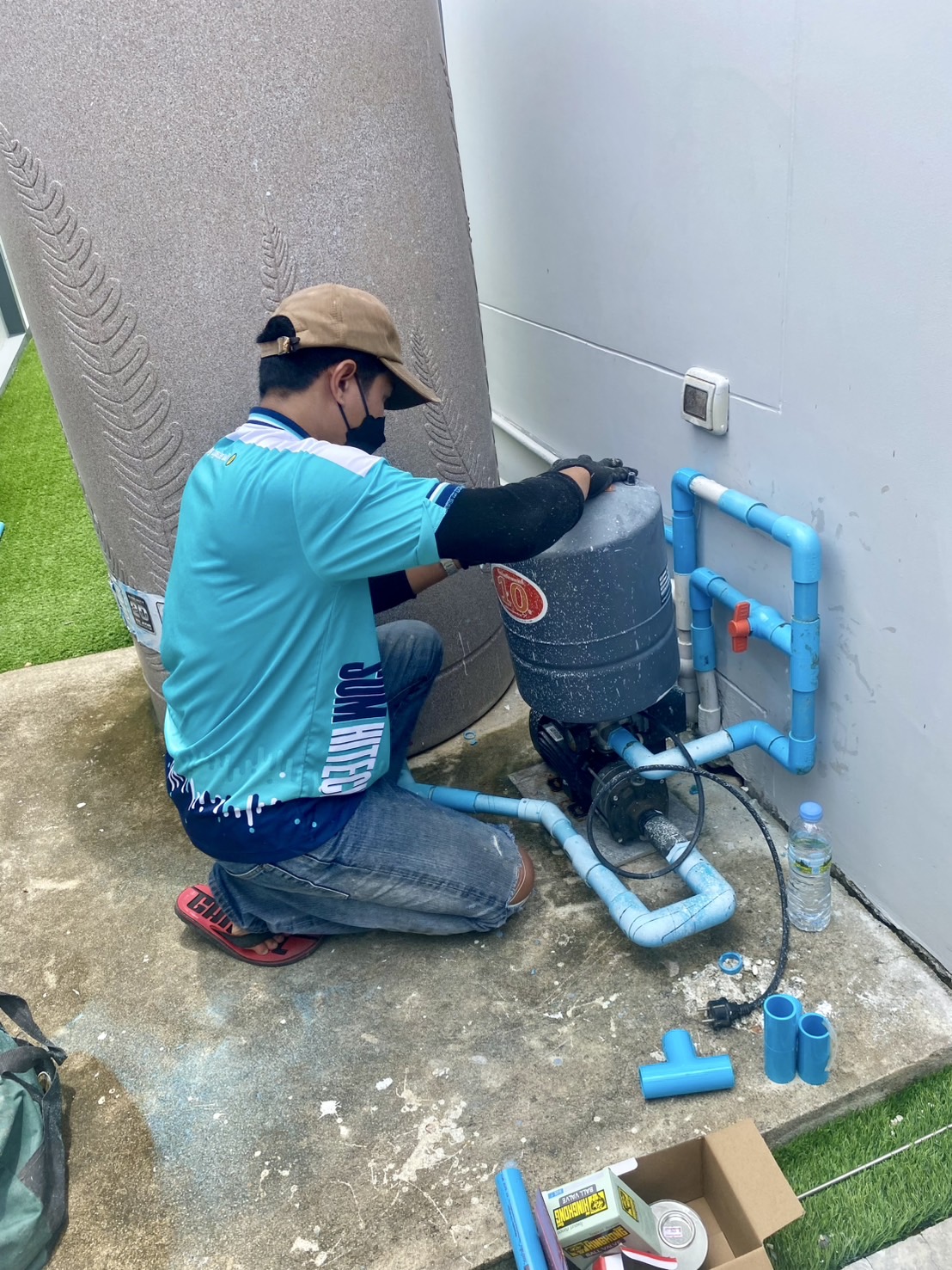 ติดตั้งปั๊มน้ำแรงดันสูง